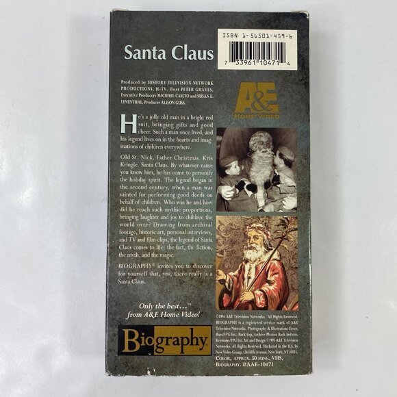 A&E Biography Santa Claus VHS Documentary Christmas Special Holiday History Tele - Picture 2 of 3